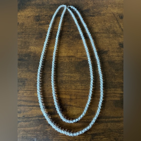 Vintage Art Deco Faceted Crystal Bead Opera Length Necklace - Picture 2 of 8